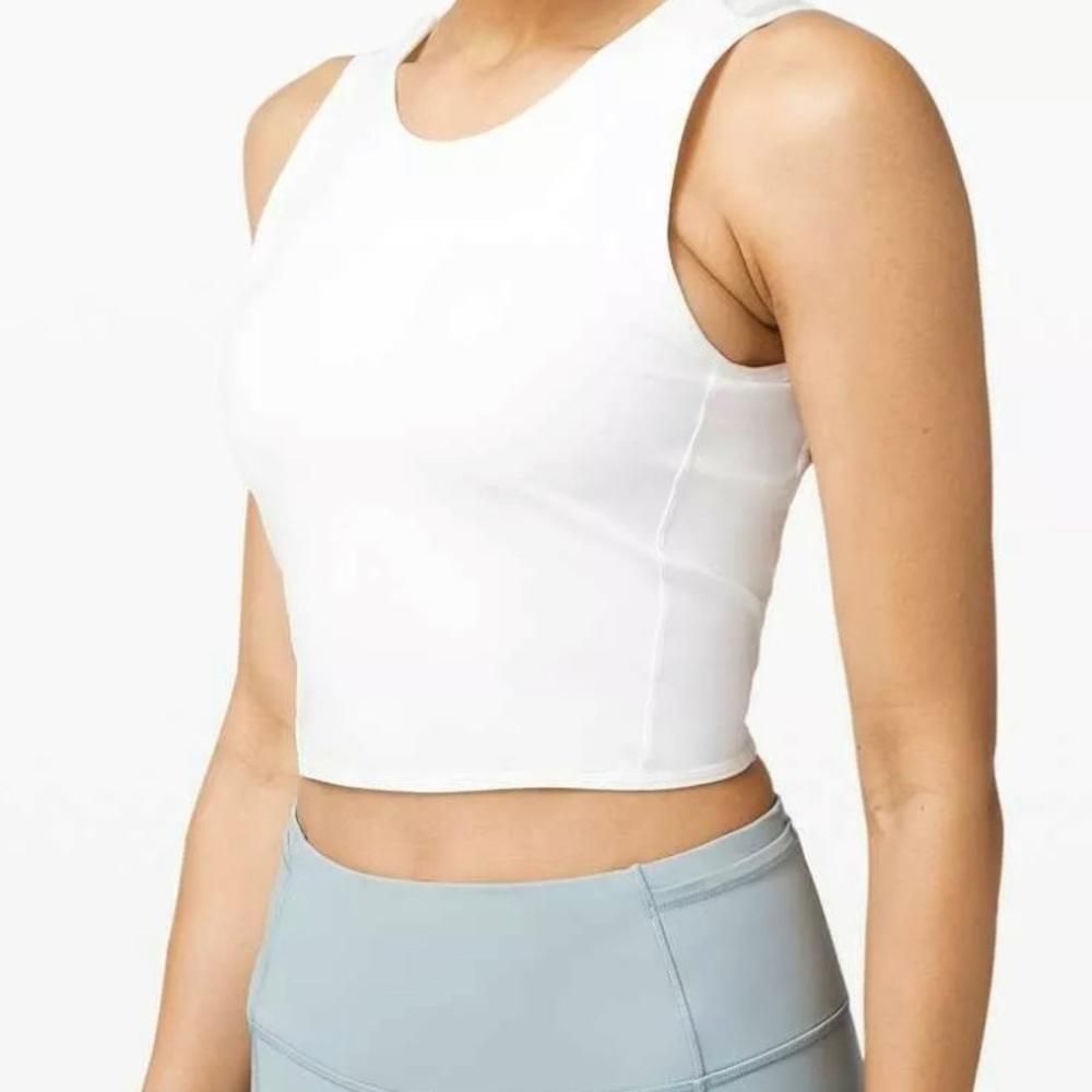 NEW NWT Lululemon Femme Force Crop Tank White 6